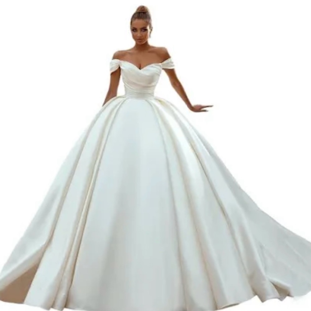 Elegant Off-Shoulder White Gown